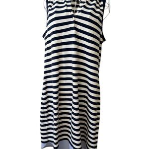 Tommy Bahama Blue & White Stripe Sleeveless Polo Shirt Dress Size Large